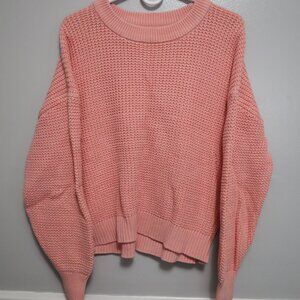 Old Navy Acid-Wash Shaker-Stitch Sweater in Sugar Coral